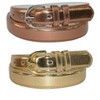 CTM Women's 1 1/8 Inch Wide Leather Metallic Dress Belt (Pack of 2 Colors) - 4 of 4