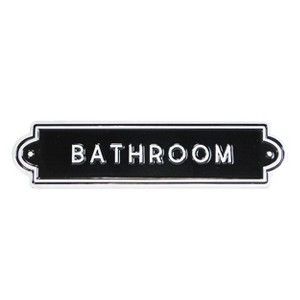 VIP Metal 18 in. Black Embossed Bathroom Sign - 1 of 4
