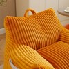 Okak Modern Plush Corduroy Floor Bean Bag Sofa Chair with Armrests & Footstool,Lazy Lounge Couch for Living Room,Bedroom - 3 of 4