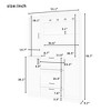 51.1''Hall Tree, Entryway Bench with Integrated Shoe Cabinet,3-in-1 Design, Mirrored Cabinet Door and Foldable Seat for Entrance, Living Room - 3 of 4