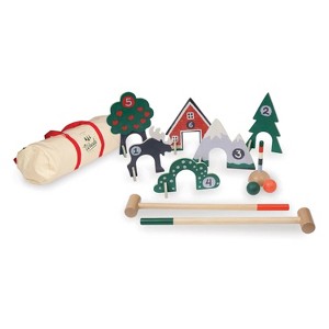 Manhattan Toy Through The Woods Two-Player 11-Piece Croquet Set for Kids with Travel Storage Bag - 1 of 4