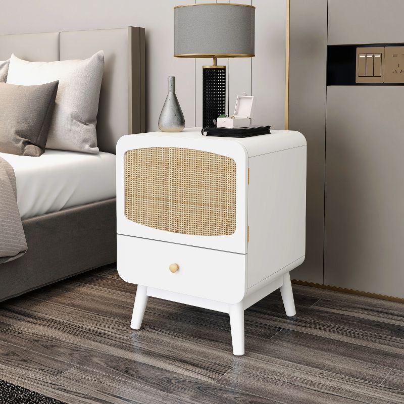 Alyson 22.13'' H x 15.75'' W x 15.75'' D Carry with 1 Rattan Doors and 1 Drawer Nightstand With Storage-The Pop Maison, 3 of 10