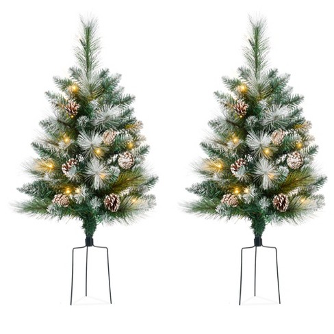 Best Choice Products Set of 2 24.5in Outdoor Pathway Christmas Trees Decor w/ LED Lights - image 1 of 4