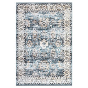 Vintage Floral Print Living Room Rugs, Washable Soft Non Slip Bedroom Carpet, Low Pile Floor Rugs for Dining Room - 1 of 4