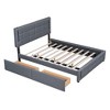 CAVINAS Queen Bed Frame with Headboard, with Trundle and Drawers, Upholstered Platform Bed, Gray - 4 of 4