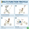 7-in-1 Foldable Baby Tricycle w/ Adjustable Parent Handle – Toddler Trike with Safety Harness, Wheel Brakes - 3 of 4