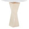 LumiSource Curvo 27" Contemporary Table Lamp Cream Ceramic, Gold Metal, and White Linen - 4 of 4