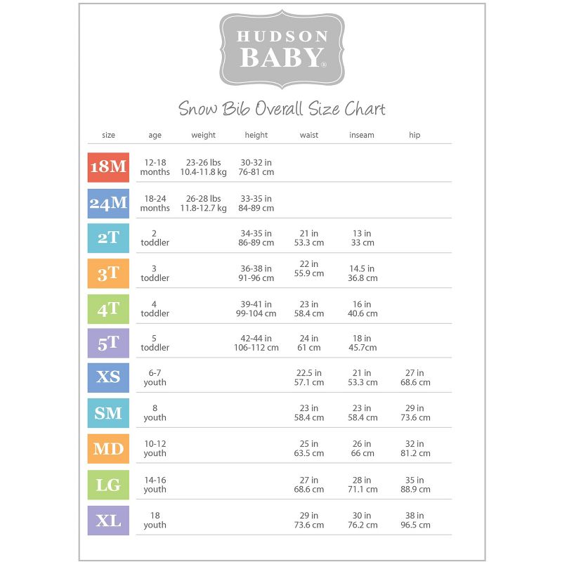 Hudson Baby Unisex Snow Bib Overalls, Charcoal, 3 of 4
