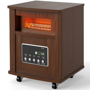 Etust 16" Wood Cabinet Space Heater, 1500W Infrared Heater with Thermostat, Portable Electric Heater for Indoor Use - 1 of 4