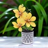 Unique Bargains Artificial Plants 3-Stem Magnolia Plastic 3.35"x3.35"x10.63" 1 Pcs - 2 of 4