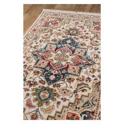 Elegant Ivory Heirloom-Inspired 2'3" X 8' Wool Blend Runner Rug