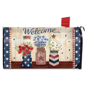 Briarwood Lane Summer Mailbox Cover  - Standard Size - Welcome American Mason Jars For Summer Mailbox Cover - 1 of 3