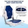 Garvee 2 Pack Boat Seats High Back,Folding Boat Seats Fishing Boat Chair with Thickened Sponge Padding and Hinge for Sightseeing Boat,Speedboat,Canoe - 3 of 4
