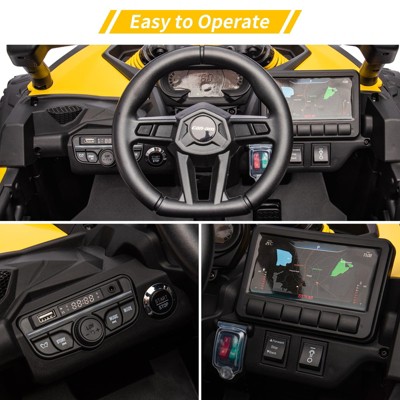 12V Yellow Off-Road UTV Car with LED Lights and Remote Control