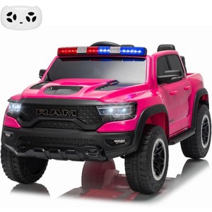 Jojoka 12V Licensed RAM 2-Seater Kids Ride On Police Truck, Electric Car w/ Remote, 3 Speeds, Suspension, LED Lights & Music - 1 of 4