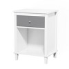 VASIP Wooden Nightstand with Drawer & Shelf, Compact Bedside Table for Kids and Adults,White+Pink - 4 of 4