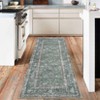Washable Area Rug for Entryway Moss Soft Non-Slip Indoor Door Mat Distressed Floral Low-Pile Kitchen Rugs - 3 of 4