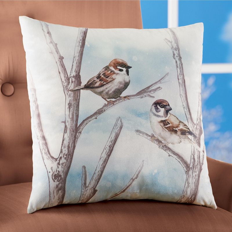 Collections Etc Beautiful Birds Removable Cover Accent Pillow 16 X 16 X 1, 2 of 3