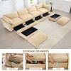 146.4" Chenille U-Shaped Modular Sectional Sofa with Storage Ottomans & Drawers Under Each Seat - 2 of 4