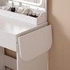TopComfy Makeup Mirrors Vanity Desk with Mirror Makeup Vanity Desk with Drawers and Cabinet Storage Stool for Bedroom, White, 39.13"*25"*7" - 3 of 4