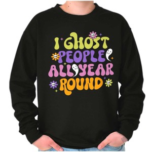 Funny I Ghost People All Year Round Women Crewneck Sweatshirt Brisco Brands - 1 of 4