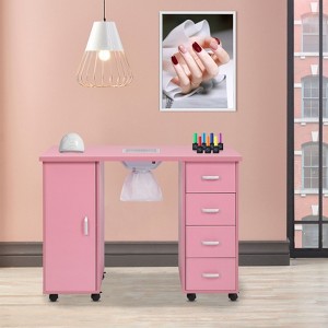 Karlhome Black Professional Nail Table with Fan and 4 Drawers - 1 of 4