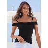 LASCANA Women's Ribbed Cold Shoulder Top - image 2 of 4