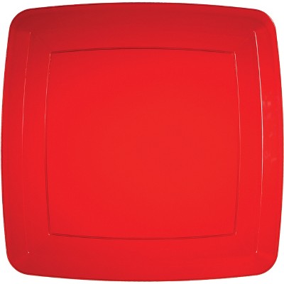  24ct Translucent Red Banquet Plates Red 