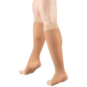 Truform Sheer Compression Stockings, 15-20 mmHg, Women's Knee High Length, Open Toe, 20 Denier - 1 of 4