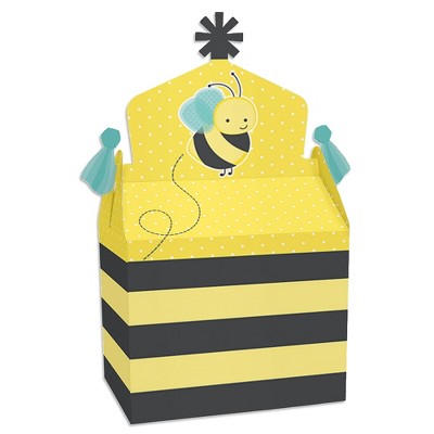 Big Dot of Happiness Honey Bee - Treat Box Party Favors - Baby Shower or Birthday Party Goodie Gable Boxes - Set of 12