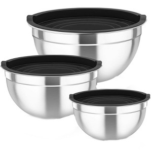 Itopfox Stainless Steel Mixing Bowls with Airtight Lids, Nesting Salad Bowls Set for Serving, Mixing, Storing, Dishwasher Safe & Easy Clean, Healthy - 1 of 4