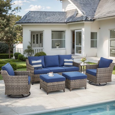 Outdoor Wicker Patio Conversation Furniture Set