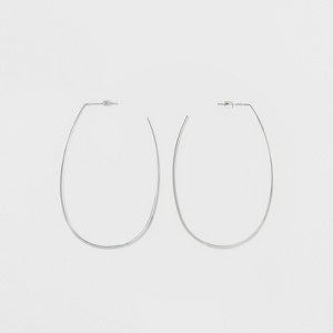 Oval Hoop Earrings - A New Day Silver, Women