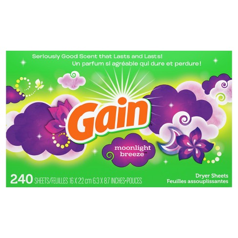 Gain Fabric Softener Dryer Sheets - Moonlight Breeze - 240ct : Target