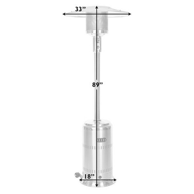 Stainless Steel 50,000 BTU Propane Patio Heater with Wheels