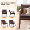 26"W Mid-Century Modern Wingback Accent Chair with Extra-Thick Backrest, Rubber Wood Frame Lounge Chair for Living Room - 2 of 4
