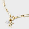 14K Gold Dipped Pearl Charm on Chain Initial Necklace - A New Day Gold - 4 of 4