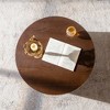 QingMoon Lift Top Coffee Table, Circle Wooden Center Table with Storage Space and Grooved Drum Decoration for Living Room - 4 of 4