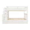 PAGED Wooden Housebed Bunk Bed Loft Bed, Twin over Twin Bed Frame with Window, Shelves, Ladder and Guardrail for Kids, Teens - 3 of 4