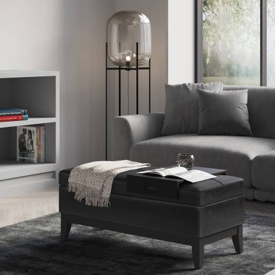 42" Jackson Storage Ottoman Bench with Tray - Wyndenhall