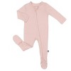 Larkspur Baby Zip Footie in Rose - 3 of 3