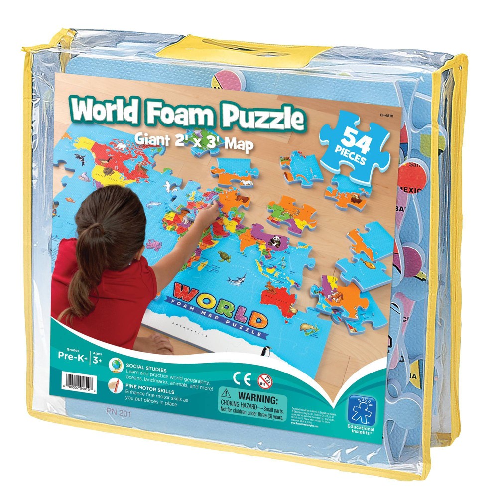 Photos - Jigsaw Puzzle / Mosaic Educational Insights World Map Giant Foam Puzzle - 54pc 