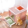 Extra Large Enclosed Cat Litter Tray Box: Foldable Top Entry Cats Toilet with Lid Hooded Kitten Litter Tray & Scoop for Cats Indoor Kittens - 2 of 4