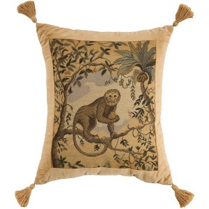 Mina Victory Vintage Monkey On Branch 21" x 24" Multicolor Indoor Throw Pillow - 1 of 4