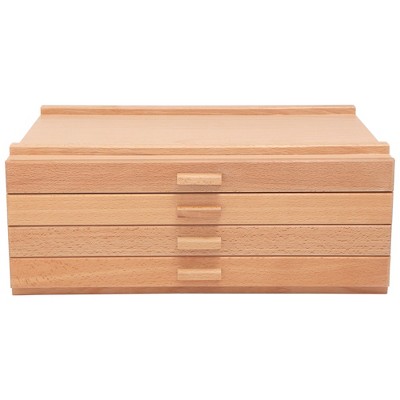 Natural Birch 4-Drawer Stackable Artist Storage Chest