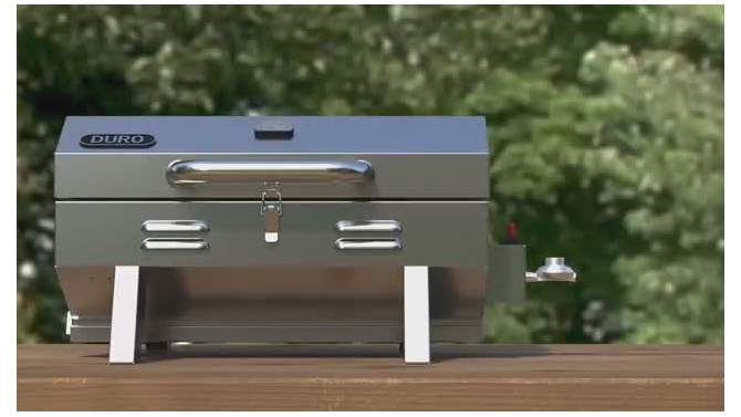 Duro Stainless Steel 12,000 BTU Gas Grill 880-0015 Silver, 2 of 13, play video