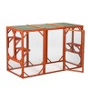 LAOTIES Large Wooden Outdoor Cat House,Weatherproof Cat Enclosure with Perches And Lockable Door for Indoor And Outdoor Use - 3 of 4