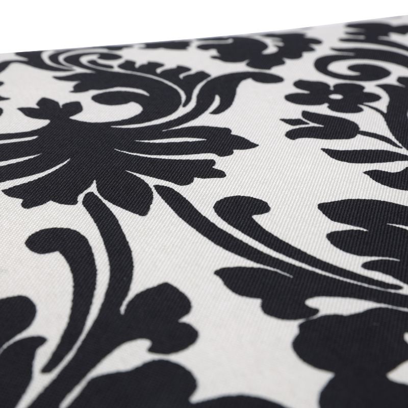 Outdoor Seat Pad/Dining/Bistro Cushion - Black/White Floral - Pillow Perfect, 3 of 5