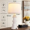 Set of 2 Farmhouse Table Lamps with Resin Base and USB Charging Ports, Nightstand Lamps with LED Light for Bedroom or Living Room-The Pop Home - 4 of 4