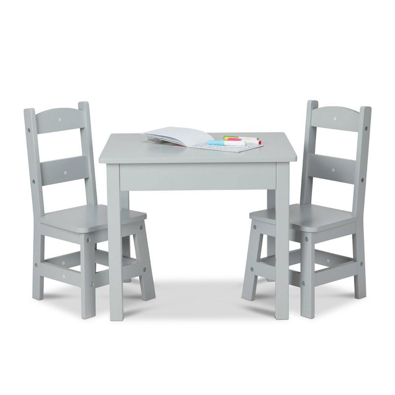 Melissa &#38; Doug Wooden Table &#38; Chairs - Gray, 3 of 7